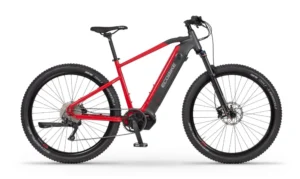 Czarno-czerwony rower elektryczny