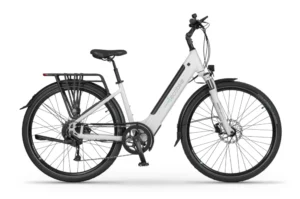 Biały rower elektryczny